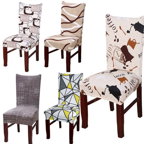 

spandex elastic floral print letter pattern slipcovers stretch removable dining chair cover l banquet seat cover