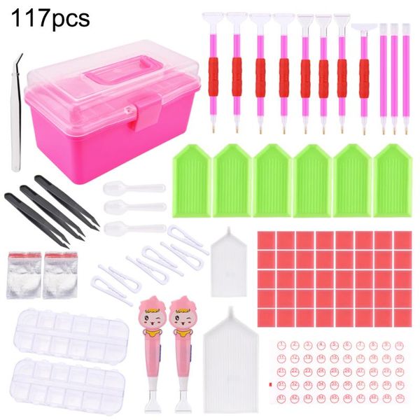 

diamond painting tool box diamond embroidery accessory full kit led pen glue tweezer storage box diy rhinestone mosaic craft set