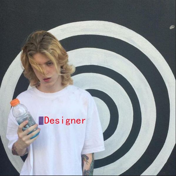 

18ss box logo тенниска дизайнер бандана мужчины женщины пара сша марка тройники printting дышащий tshirts casual luxury одежда, White;black