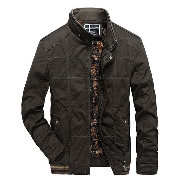

2019 winter fleece lining jacket men warm windproof male coats casual army outerwear & coats new bomber jackets for men 1531, Black;brown