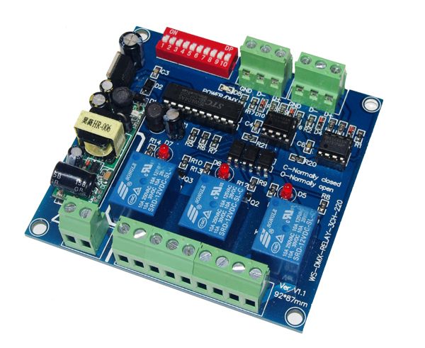 DMX-RELAY-3CH-220-BAN Relè 3CH DMX512 ingresso 5Ax3CH AC110v-220V controller decodificatore led per lampada led luce di striscia led