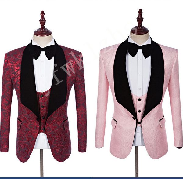 

handsome groomsmen shawl lapel groom tuxedos mens wedding dress man jacket blazer prom dinner 3 piece suit(jacket+pants+tie+vest) b372, Black;gray