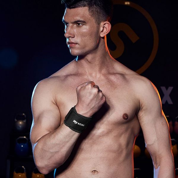 

1pc fitness weightlifting sweat-absorbent breathable wristband wristband to prevent tendon and relieve sports fatigue, Black;red