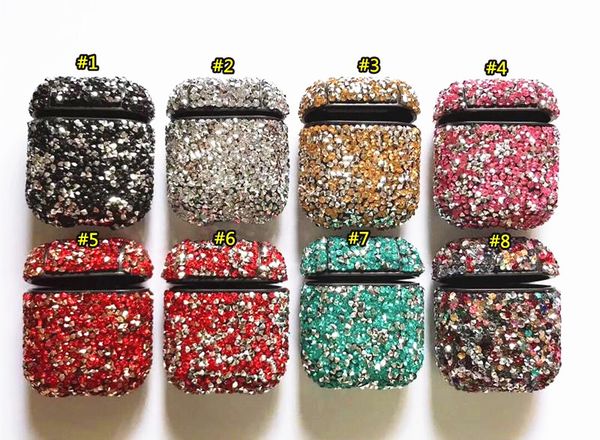 

чехол bling диаманта airpods наушники полный крышка защитная сумка для наушников для apple, беспроводной зарядки bluetooth-гарнитура с розни