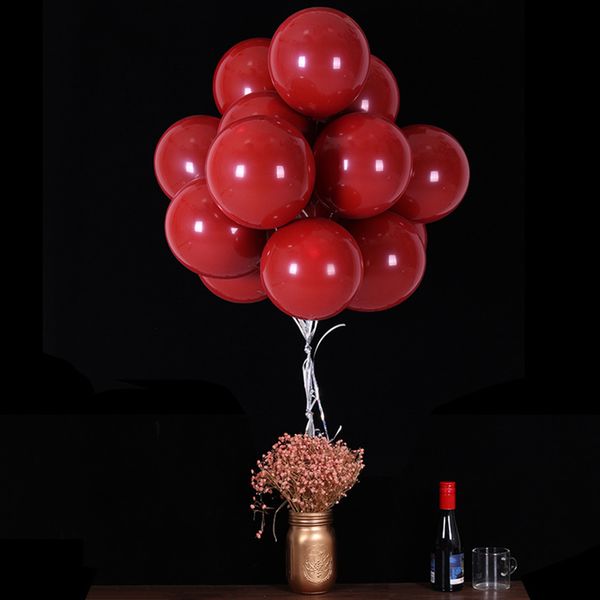 

50 pieces romantic latex balloon p props wedding birthday red decor