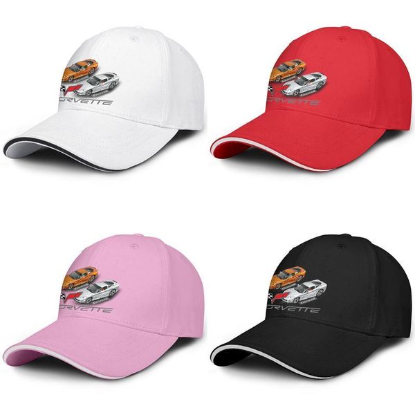 

corvette c6 stylized logo muscle car-poster fashion baseball sandwich hat golf original truck driver cap logo c8 american flag, Blue;gray