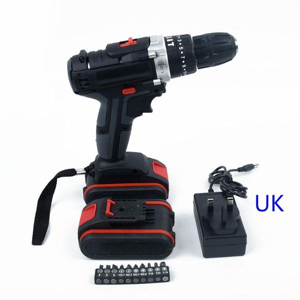

electric drill hammer cordless high power screwdriver rechargeable battery forward reverse switch power drilling tools