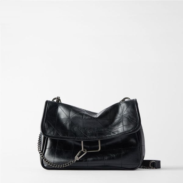

2020 new retro women's bag black rock soft pu leather chain shoulder messenger bag crossbody bags for women sac main femme