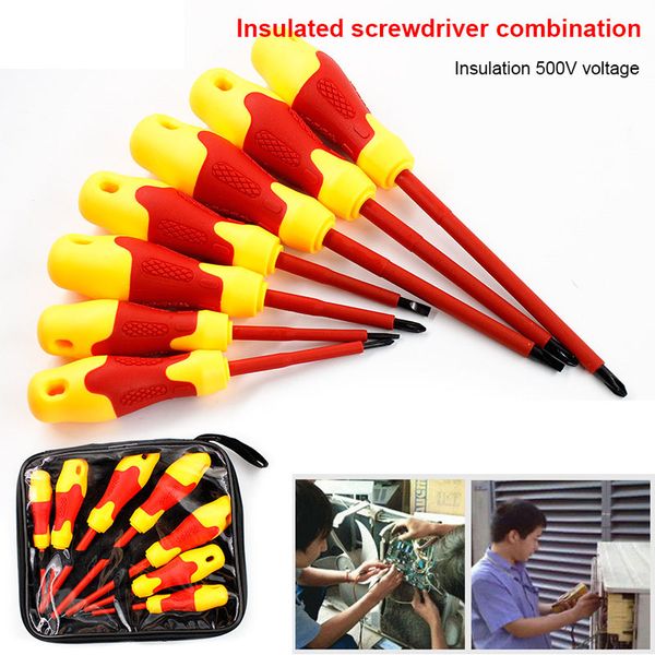 

8 pcs electricians screwdriver set tool electrical insulated high voltage multi screw head type mal999