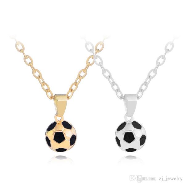 

soccer necklace football soccer ball charm pendants necklaces personalized sports team soccer player gift jewelry for girls boys, Silver