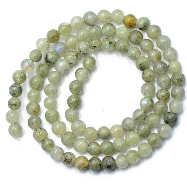 

4mm natural labradorite round gemstone loose beads for diy 15inch, Black