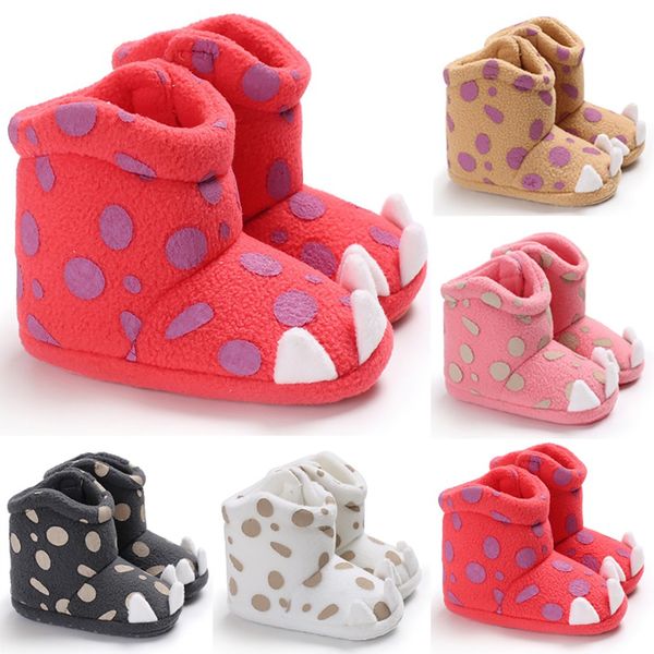 

baby boots shoes kids cotton snow boots shoes toddler kid baby girls cute toddler first walk winter polkat dot, Black;grey
