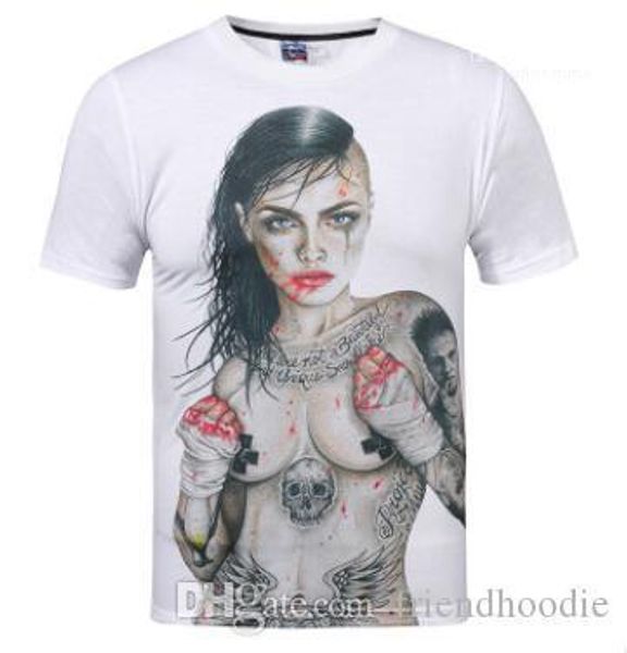 

tees 3d tattoo women printed tshirt for men summer white cotton short sleeved, White;black