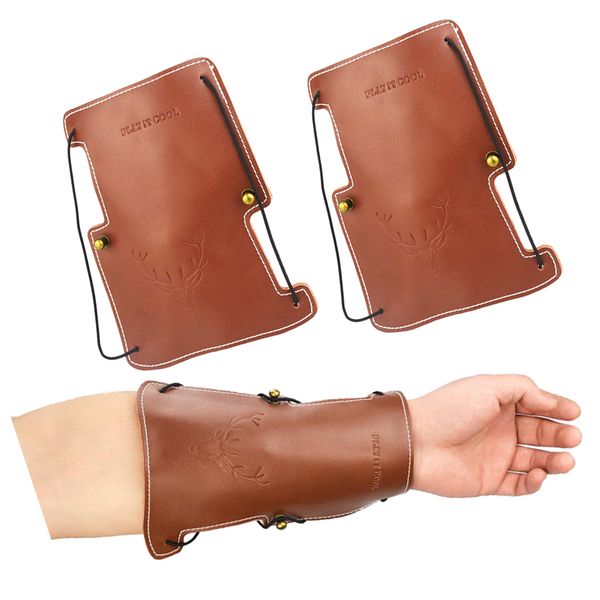 

2pcs cowhide archery armguard forearm protector traditonal bow hunting
