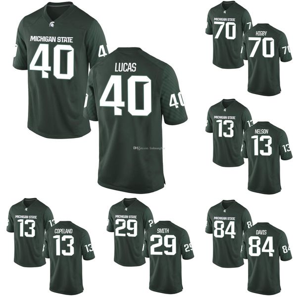 

collin lucas stitched men's michigan state spartans vayante copeland monty madaris malik smith laress nelson college jersey 4xl, Black