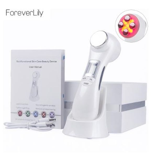 

6 in 1 face pn rf radio frequency ems mesotherapy led light therapy microcurrent ultrasonic vibration face lifting massager