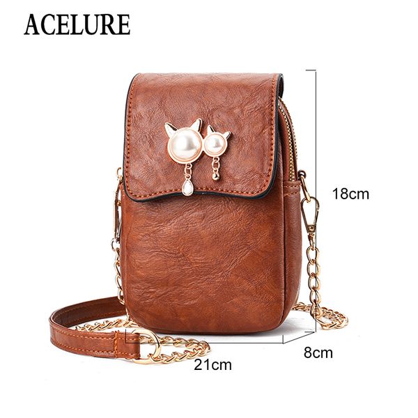 

acelure cute cat decor all-match small crossbody сумки твердые мягкие искусственная кожа наплечные сумки дамы fashionshopping лоскут кошелек