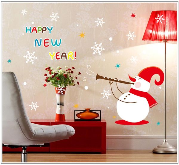 

рождество стикер стены снеговик снежинка табличка главной окна декор новой гостиная украшение стена наклейка спальня декор c30102