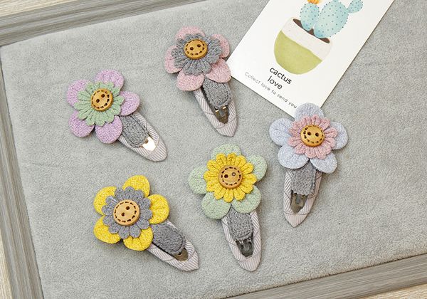 Children Cute Sun Flower Bow Hairpin Girls Baby Hair Clip Jewelry Sunflower Barrettes Hair Accessories Wholesale Updo Hair Accessories Hair