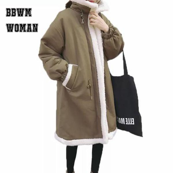 

2019 winter black and khaki color women parkas plus size female warm coat
