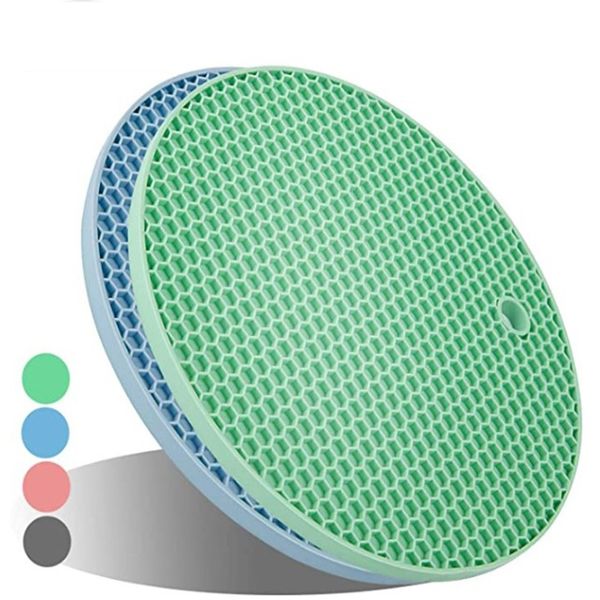 Silicone Honeycomb Coaster espessamento Anti-skid Anti-quente Pot Mat Dupla Face Honeycomb isolamento térmico Pan Pot Mat