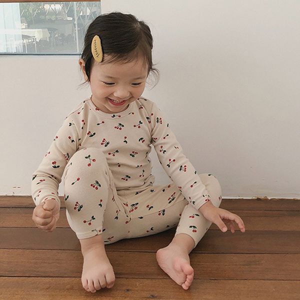 

осень зима малыши набор мягкой комфортная одежда мода новый мультфильм хлопок пижама для девочки 1-9y lz512 t200526, White