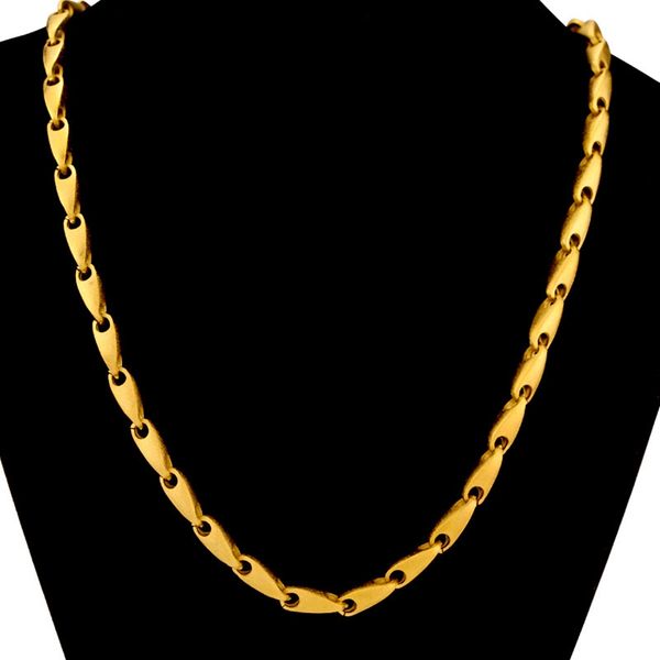 

trendy chain link 18k yellow gold filled hip hop mens simple style clavicle necklace accessories, Silver