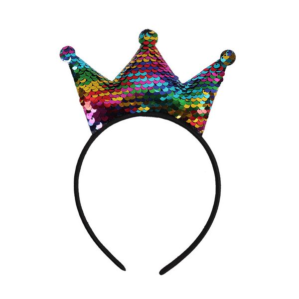 Meninas cabelo arcos arco-íris lantejoulas coroa de coroa para crianças desenhos animados orelhas de rato headband feitos artesanais crianças acessórios de cabelo de bebê festa headwear