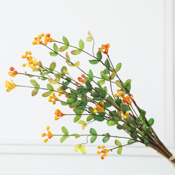 

simulation artificial flower plant fake flower silk plastic berry home wedding