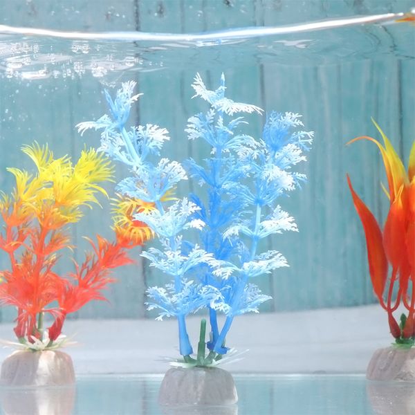 

plastic plant simulation flower artificial aquatic weeds fish tank grass gift ornament landscape making accessory aquarium decor