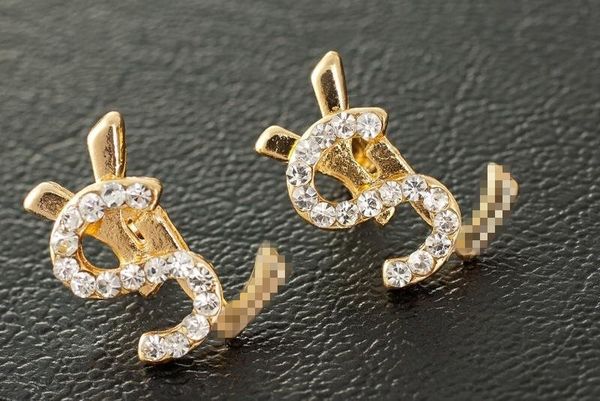

2019various letters мотаться дизайн серьга кристалл эмаль eardrop золото серебро покрыло ухо коты темперамент свадебные jewelry0055, Gray