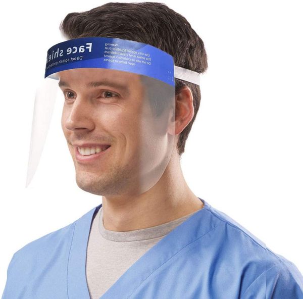 

disposable safety face shield, anti-fog, anti-saliva, protect eyes and face with clear film elastic band and comfort sponge