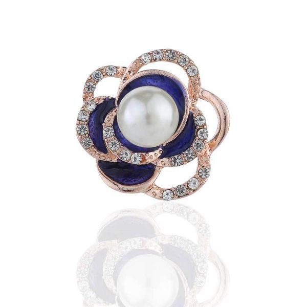 

korean high-end three-dimensional rose flower pearl brooch noble purple metal suit dress lapel pin gifts for women accessories, Gray
