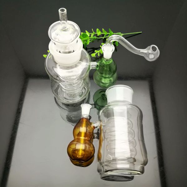 Klassische Spiralflasche mit hängender Kürbisglas-Zigarettenflasche Großhandel Bongs Ölbrennerpfeifen Wasserpfeifen Glaspfeife Bohrinseln Rauchen Fre