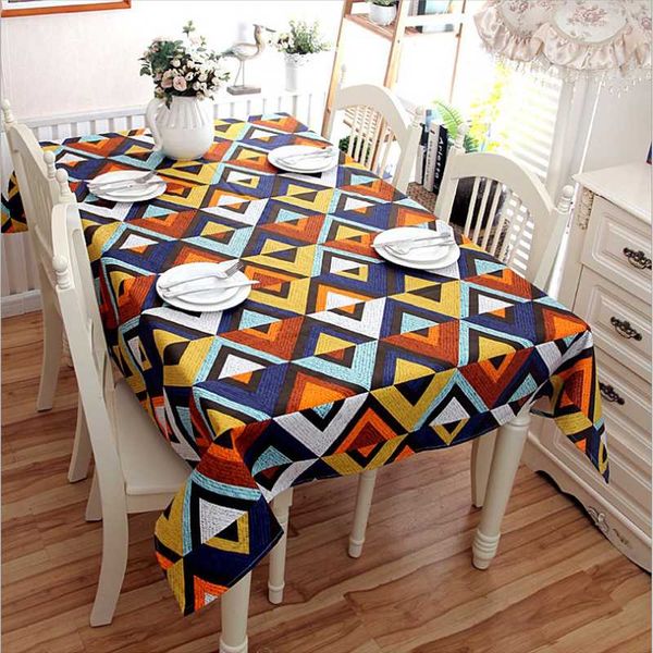 

table cloth modern simple cotton thick canvas geometric v-shaped coffee tablecloth cover towel