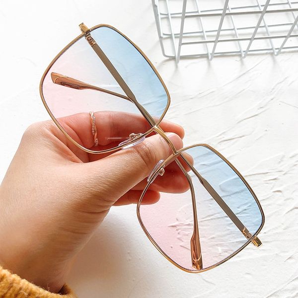 

zhou yangqing square sun sun large frame round face thin sunglasses square frame glasses, White;black