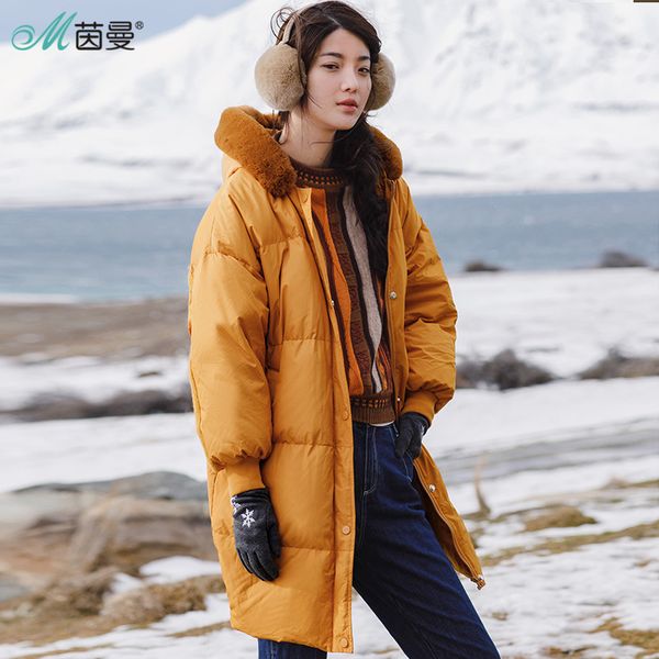 

inman women winter fashion solid color eiderdown coat, Black