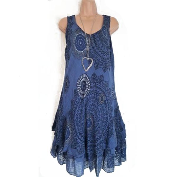 

women designer clothes plus size dress bohemian style new soft sleeveless printing a line for boho loose causal dress plus size sundress, Black;gray