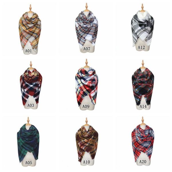 

plaid blanket scarf tartan tassel scarves cozy oversized wraps fashion grid shawl winter check pashmina cashmere lattice neckerchief c7297, Blue;gray