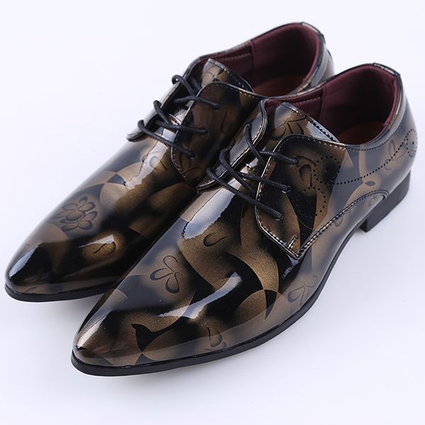 

patent leather men classic shoes men formal men dress shoes mens casual carved openwork large size 47 48 ayakkabi zapatos de hombre cs04, Black
