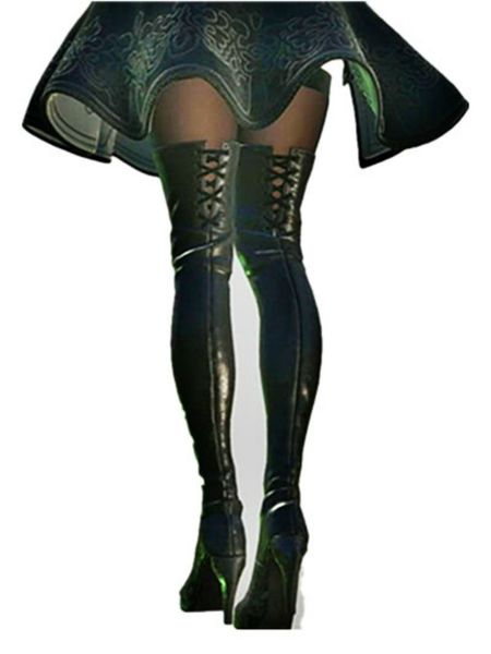 

for nier automata 2b yorha no.2 type b cosplay costume shoes boots bandages high heels black above knee leather boots