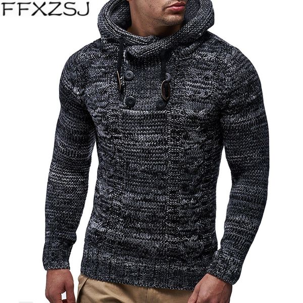 

ffxzsj brand 2019 autumn winter sweater pullover men brand casual slim sweaters male warm thick hedging turtleneck sweater xxl, White;black