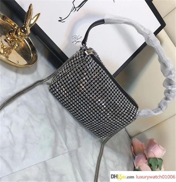 

designer handbag women s bags luxury shoulder bag diamond shiny small square bag dinner fashion mini handbag sweet flap 3