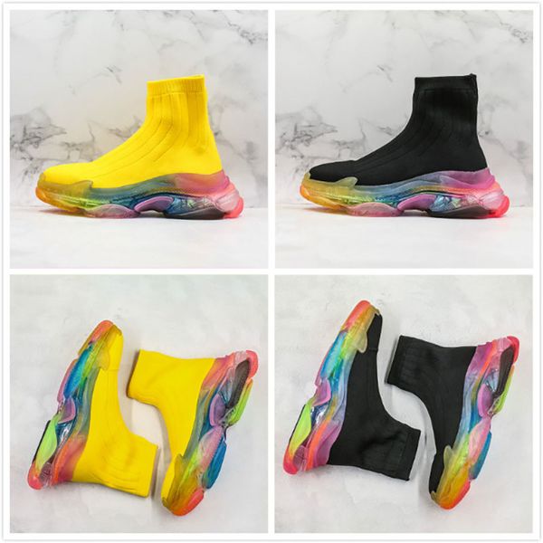 

Hot Paris Triple S 2 2.0 Run Shoes Yellow Black Sock Shoe Classic Luxury New Released Rainbow Transparent Cushion Designer Sneakers