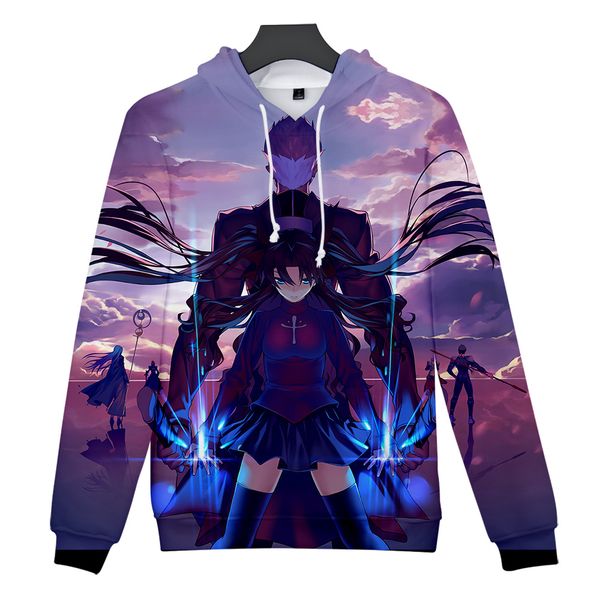 

3d anime hoodie the night of fate sweatshirts men/women fashion hoodies fateful night-cup of heaven 3d hooded boy/girl outwear, Black