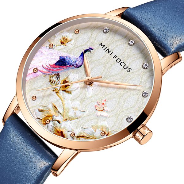 

women's blue leather quartz watch women ladies dress watch students casual wristwatch relojes montre femme gift waches, Slivery;brown