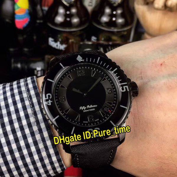 Nuovo Fifty Fathoms PVD Cassa in acciaio nero 5015-11C30-52A Miyota 8215 Orologio automatico da uomo 50 Fathoms Quadrante nero Cinturino in pelle Orologi Pure_time