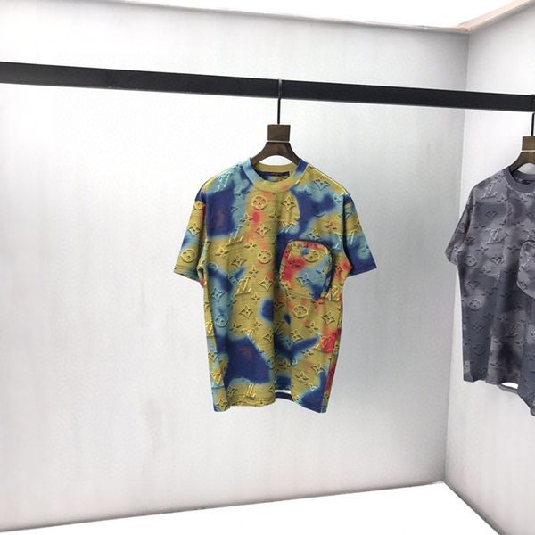 

2020ss spring and summer new high grade cotton printing short sleeve round neck panel t-shirt size m-l-xl-xxl-xxxl color black white 10s