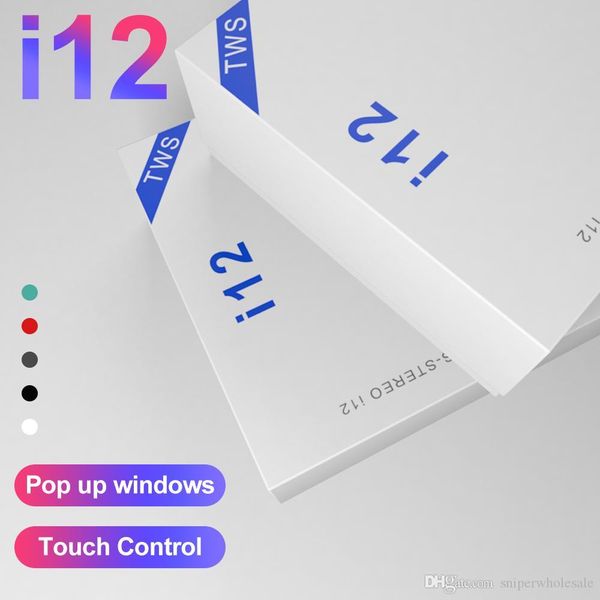 

2019 i12 tw v5 0 wirele bluetooth headphone ture tereo earphone colorful touch control wirele head et earbud