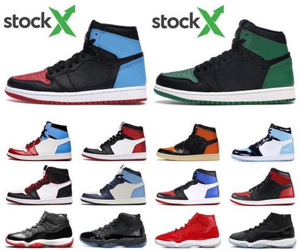 

men basketball shoes 1s high og unc to chicago pine green travis scotts 1 bred 11s concord space jam jumpman women sports sneaker
